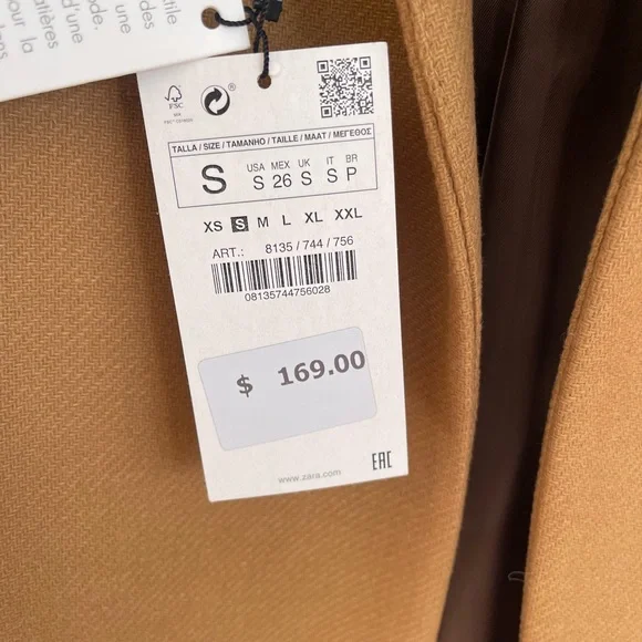 NWT Zara Woman Wool Coat - Picture 7 of 8